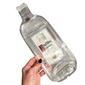 Ketel One Vodka Bottle Melted Glass Flat Serving Tray Bar Decor Cheese Crackers